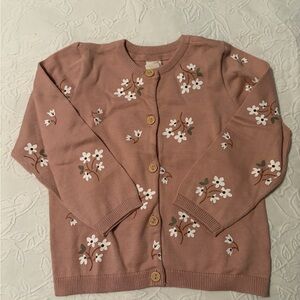 H&M 3T girls nwt floral Pink Sweater